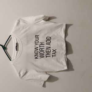 SHEIN White Quote Crop Top